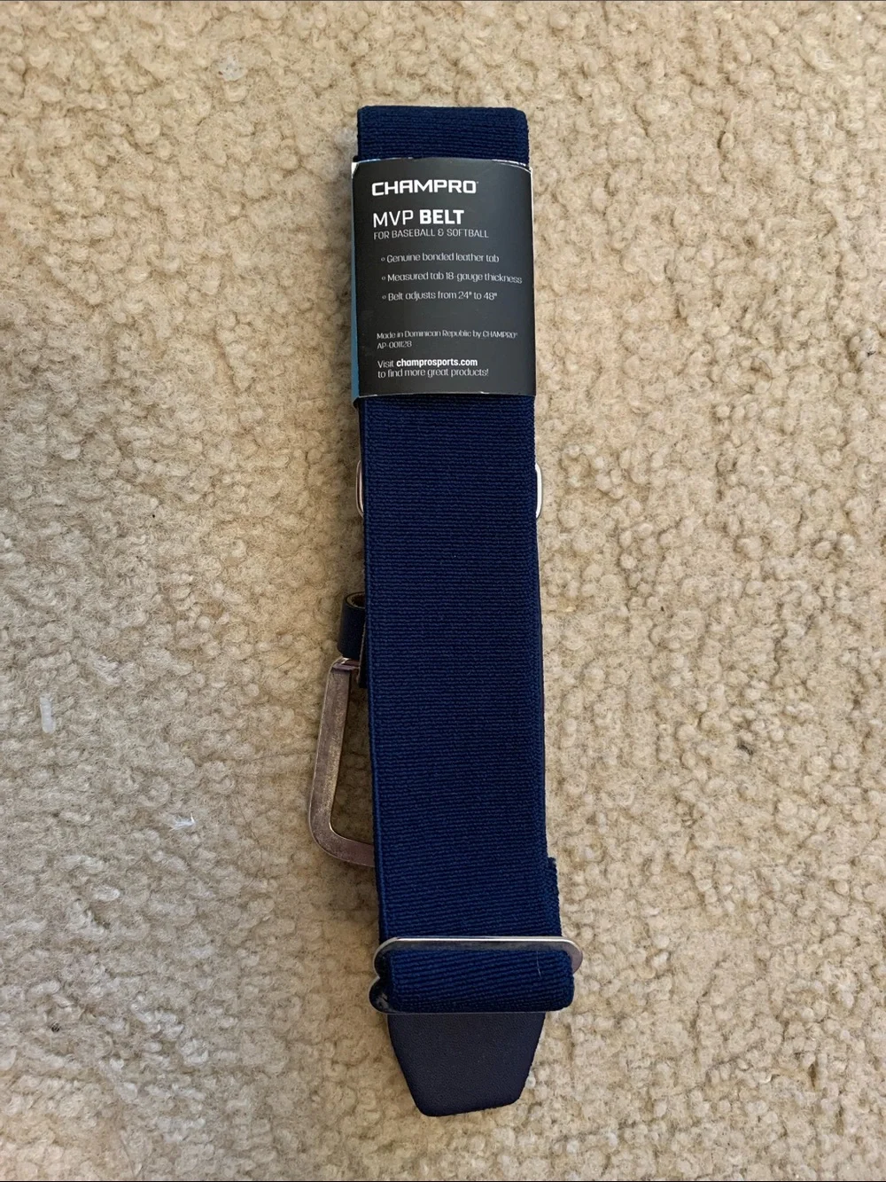 Champro Mens Belt Adult 1.5 Wide Navy Blue Baseball Uniform